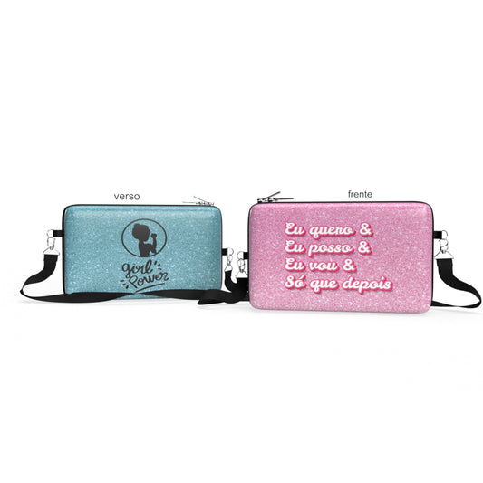Bolsa Shoulder Bag Mundo Rosa G - Pochete/Lancheira/Estojo Kameleon
